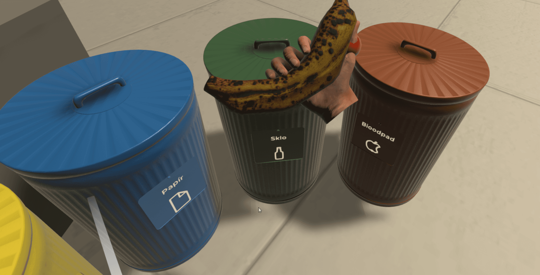 EduVR modul Třídění odpadu
